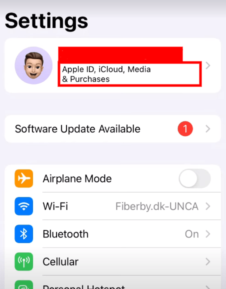 tap on account on iCloud