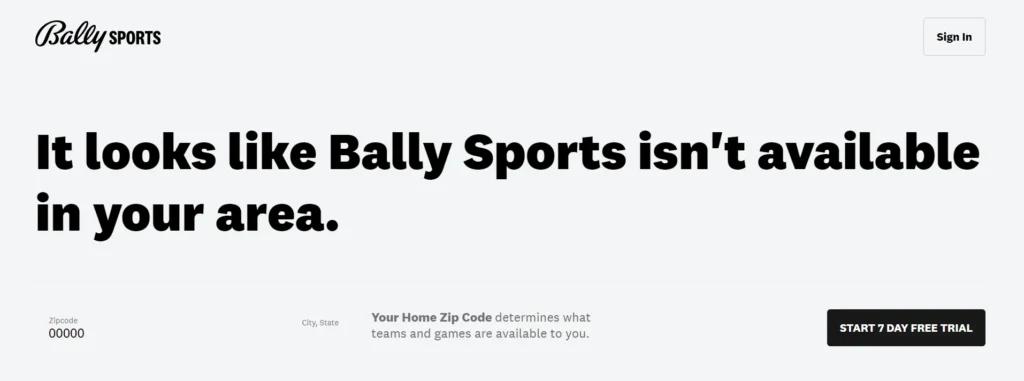 Bally Sports Homepage