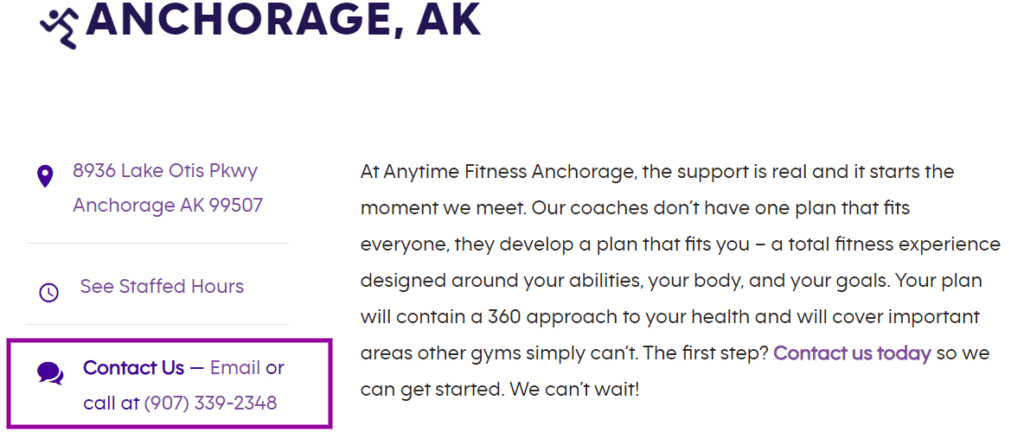 anytime fitness gym contact