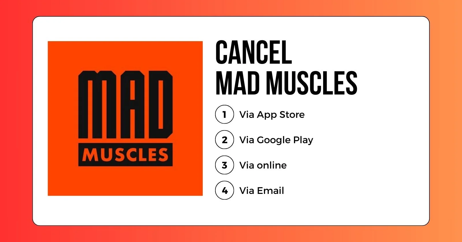 Cancel Mad Muscles Subscription