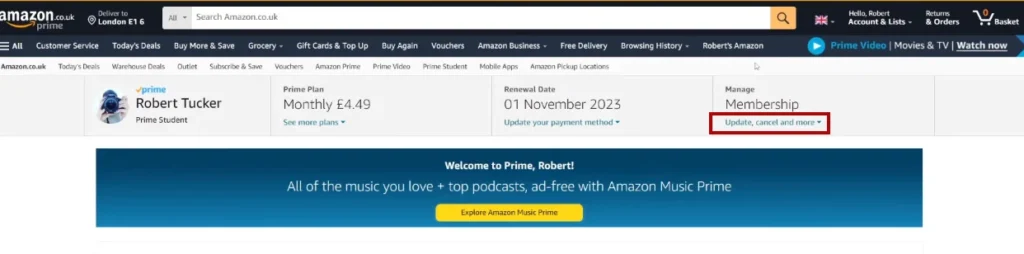 Manage Amazon Prime