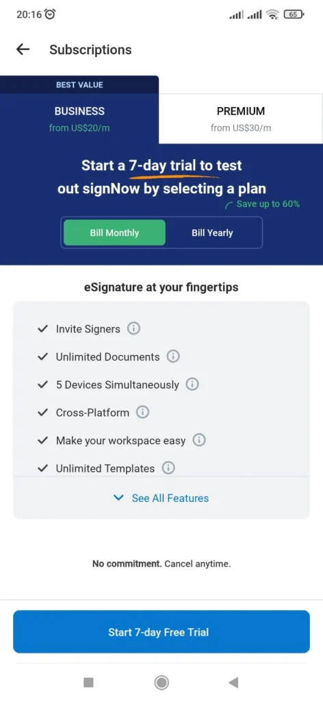 Signnow Pricing Plan