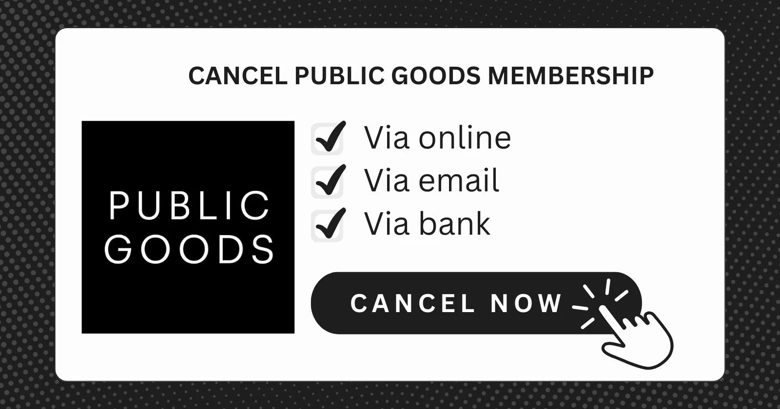 Cancel Public Goods Membership